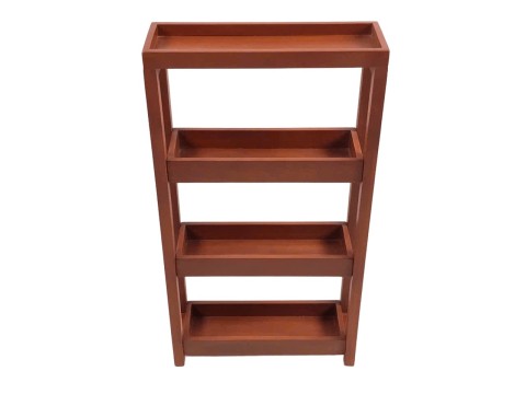Artisanal Acacia Wood 4-Tier Rectangular Storage Tower